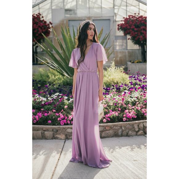 Jessakae Eloise Lilac Purple Belted Maxi Dress Bridesmaid Size Large NWT *Read* - Picture 2 of 11